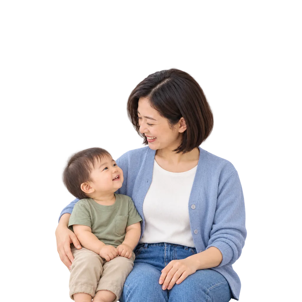 子どもと笑い合うママのイメージ